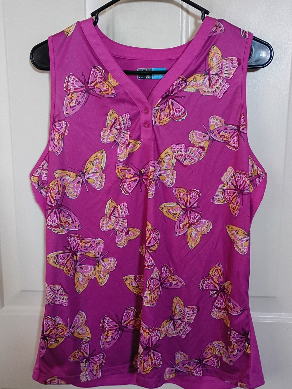 PGA Tour Pink Butterfly Sleeveless Tank